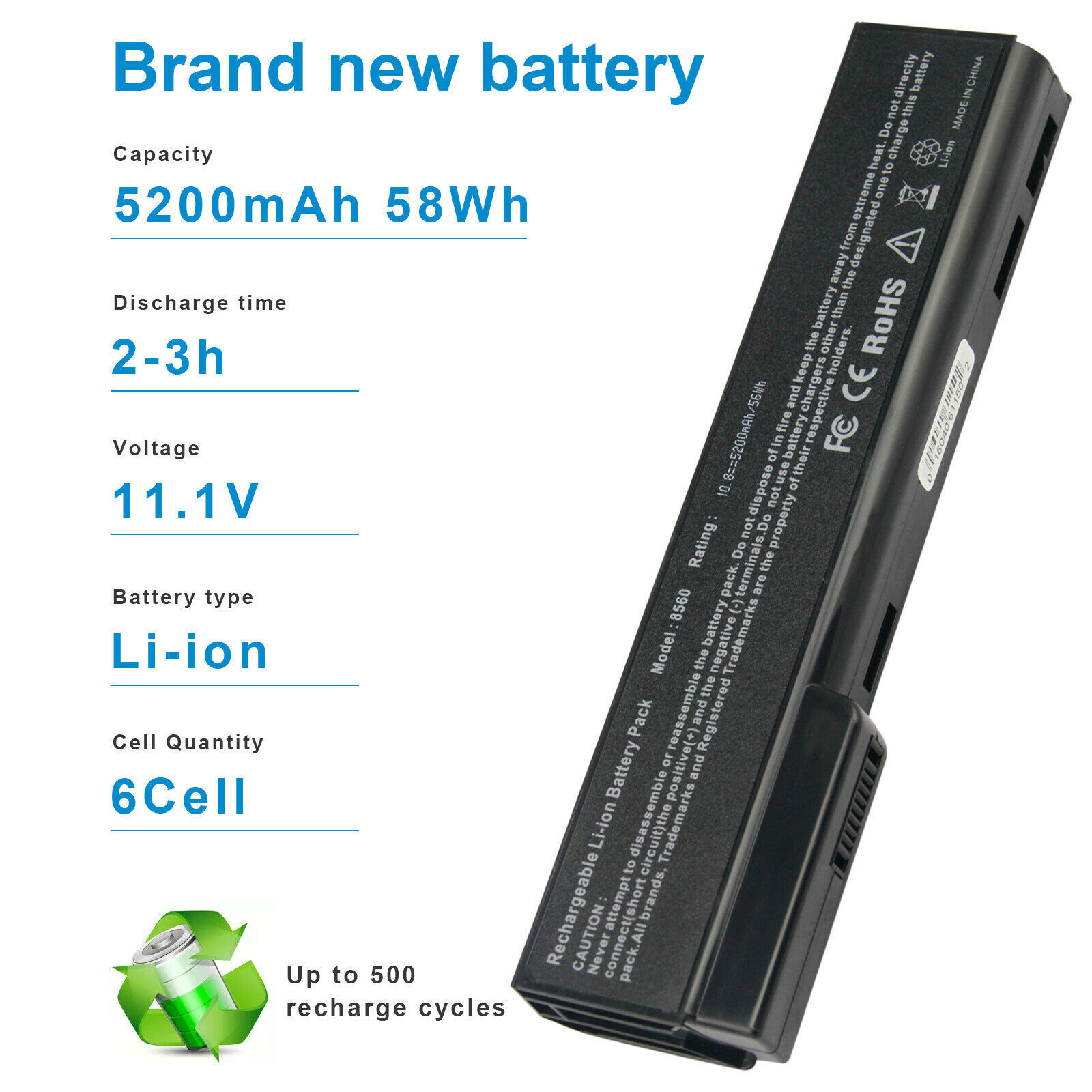 Battery for HP EliteBook 8460W 8460P 8560P 8470P Prob 6560b 6460b 6360b CC06XL