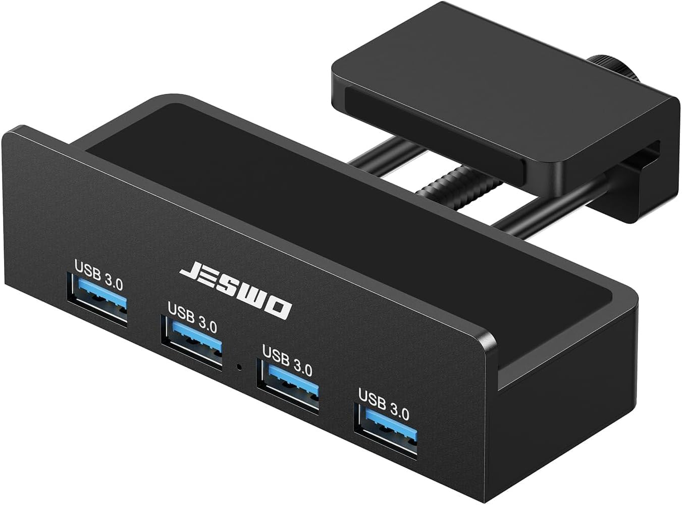 USB Hub 3.0,  Clamp USB Hub with Extra Power Supply Port, Aluminum 4-Port