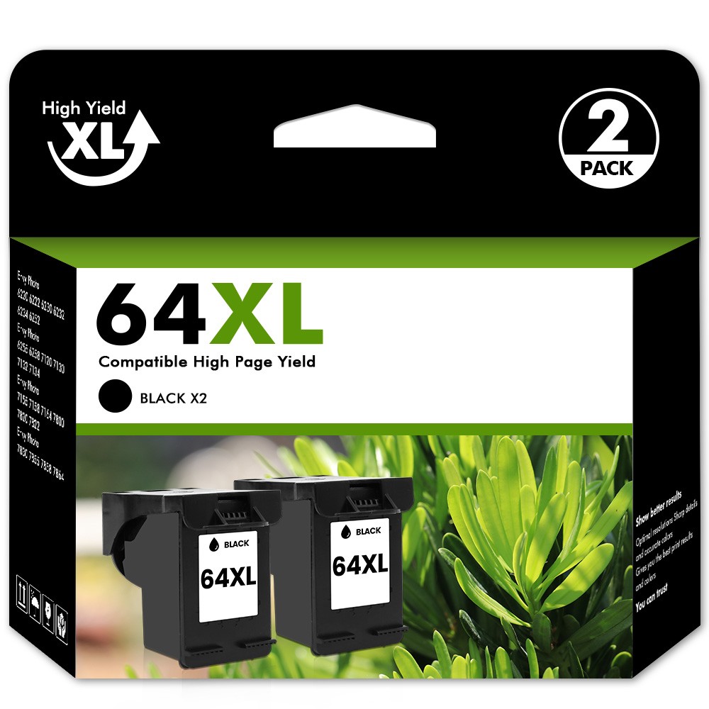 64XL XXL Black Color Ink Cartridges for HP 64 Envy 7155 7800 7855 7858 Printer