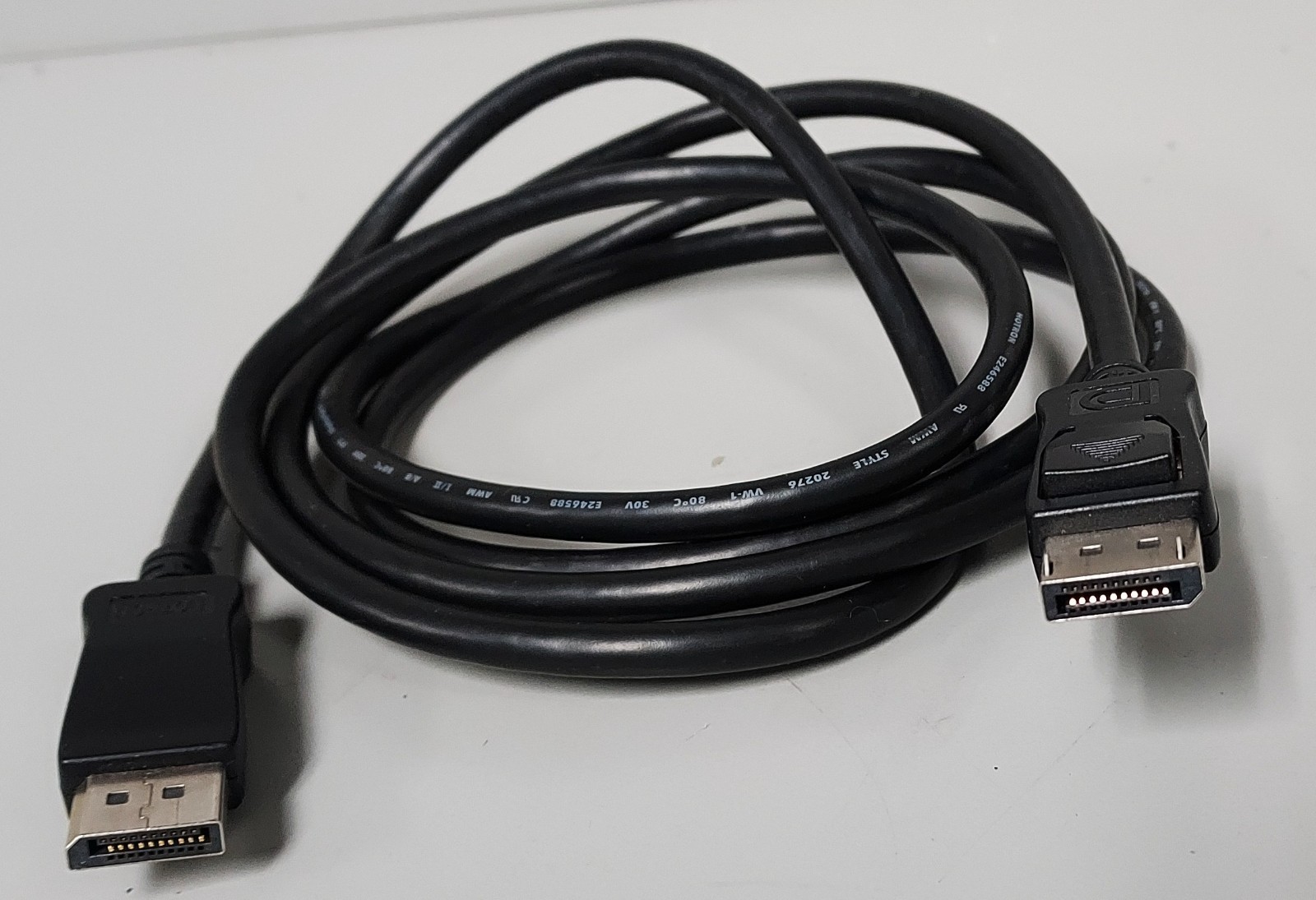 HOTRON E246588 Display Port Cable 6 ft Male to Male AWM Style 20276 30V VW-1