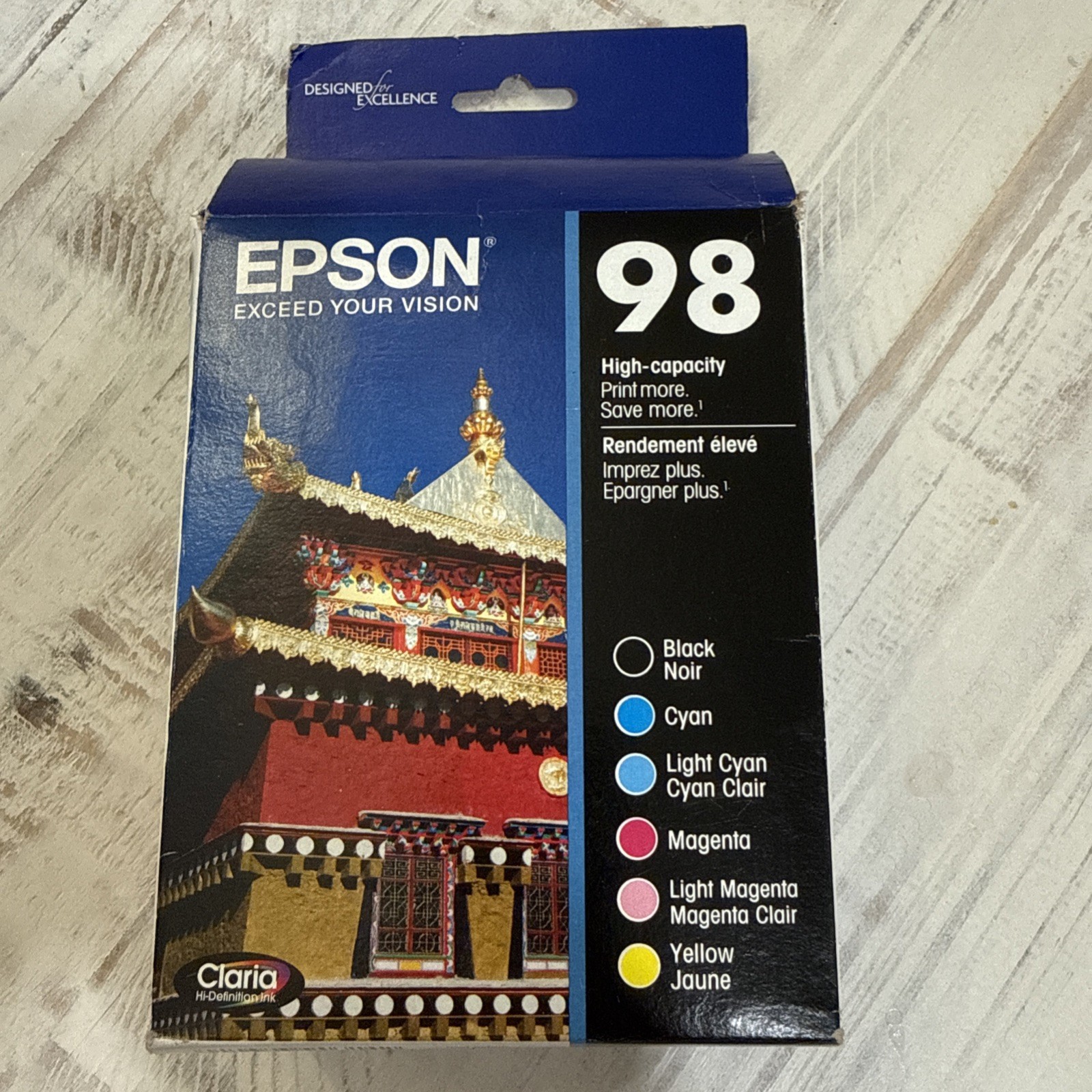 Epson 98 High-Capacity Claria Ink 6-Cartridge Set T098120-BCS Exp 3/23