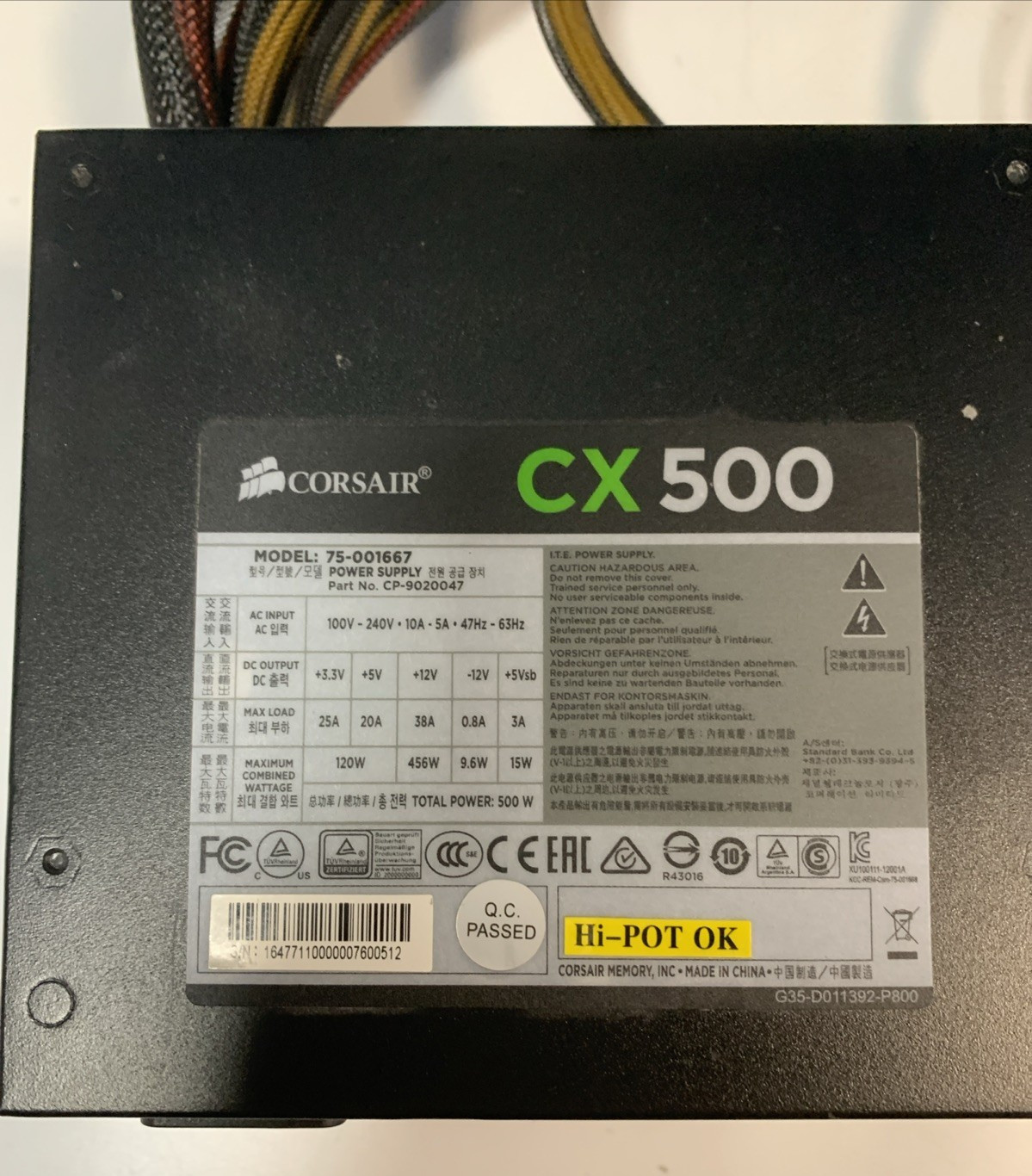 Corsair CX500 500Watt Desktop Power Supply