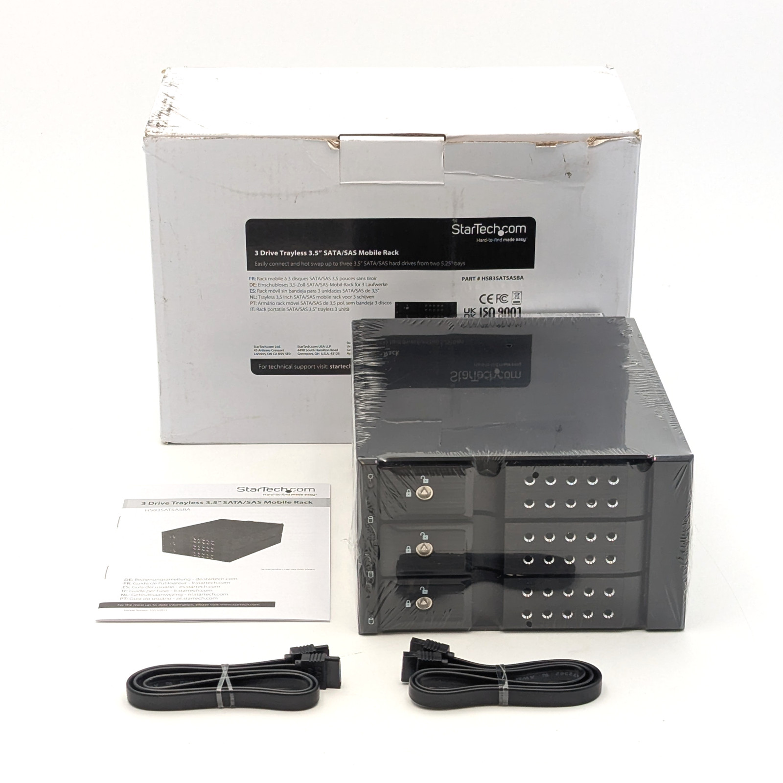 StarTech 3 Drive Trayless 3.5" SATA/SAS Hot Swap Mobile Rack (HSB3SATSASBA)