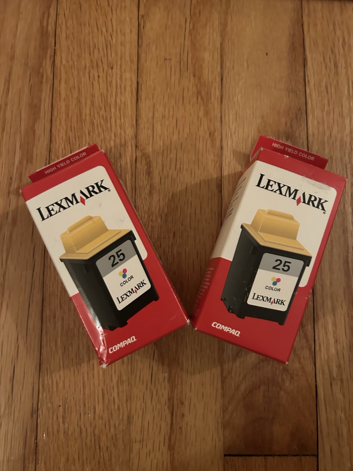 New In Boxes Sealed 2 Lexmark 25 Color  Ink Cartridges
