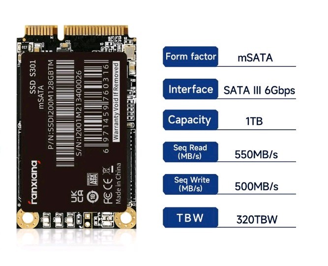 Fanxiang 1TB MSATA SSD Mini SATA 560MB/s 3DTLC Solid State Drive Lot