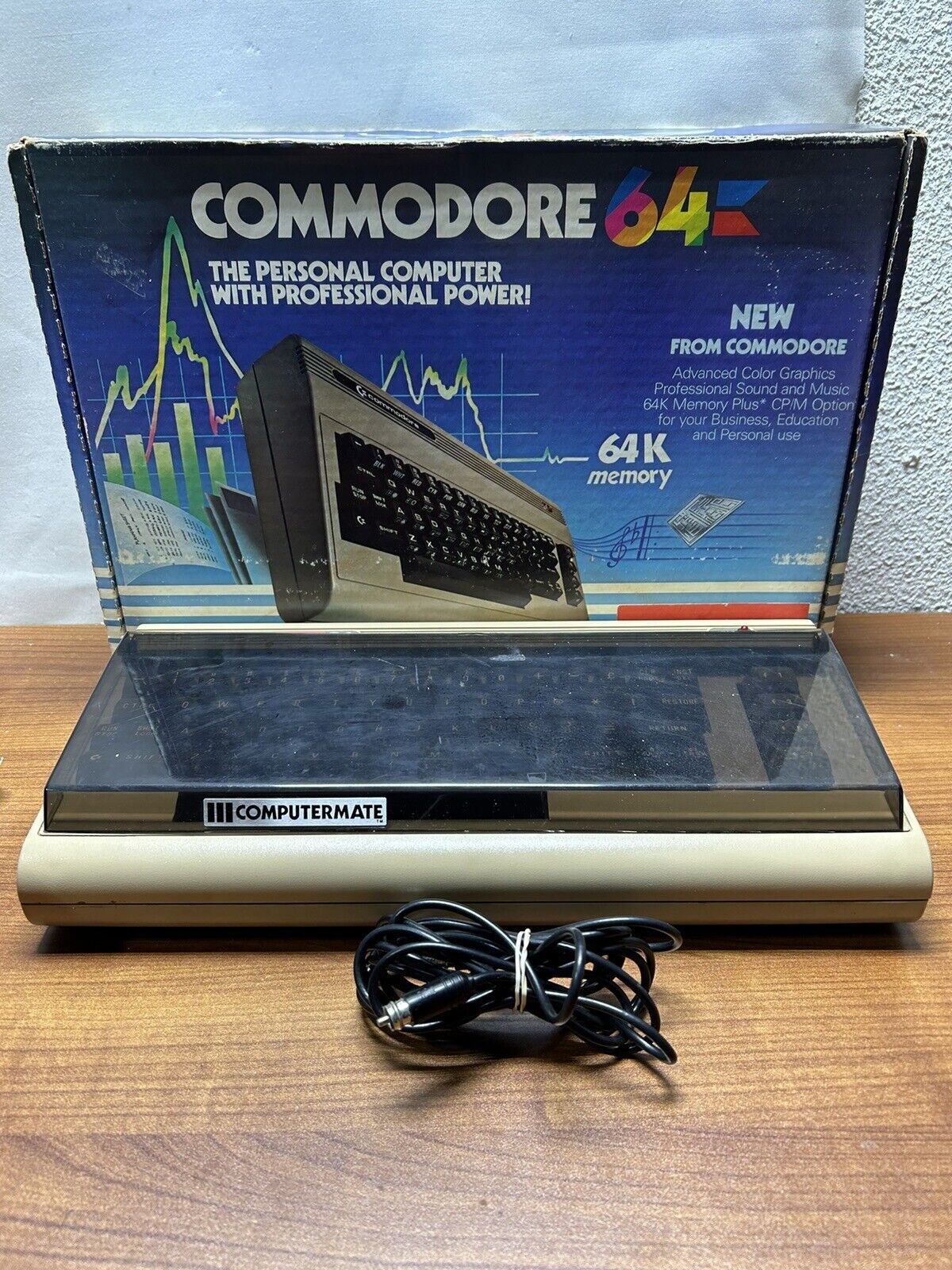 Commodore 64 Keyboard Brown w/ 1 Cable + Org Box