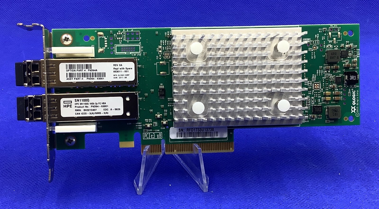 HPE QLE2692-HP P9D94A SN1100Q 16Gb 2P Dual Port FC HBA 853011-001 with SFPs