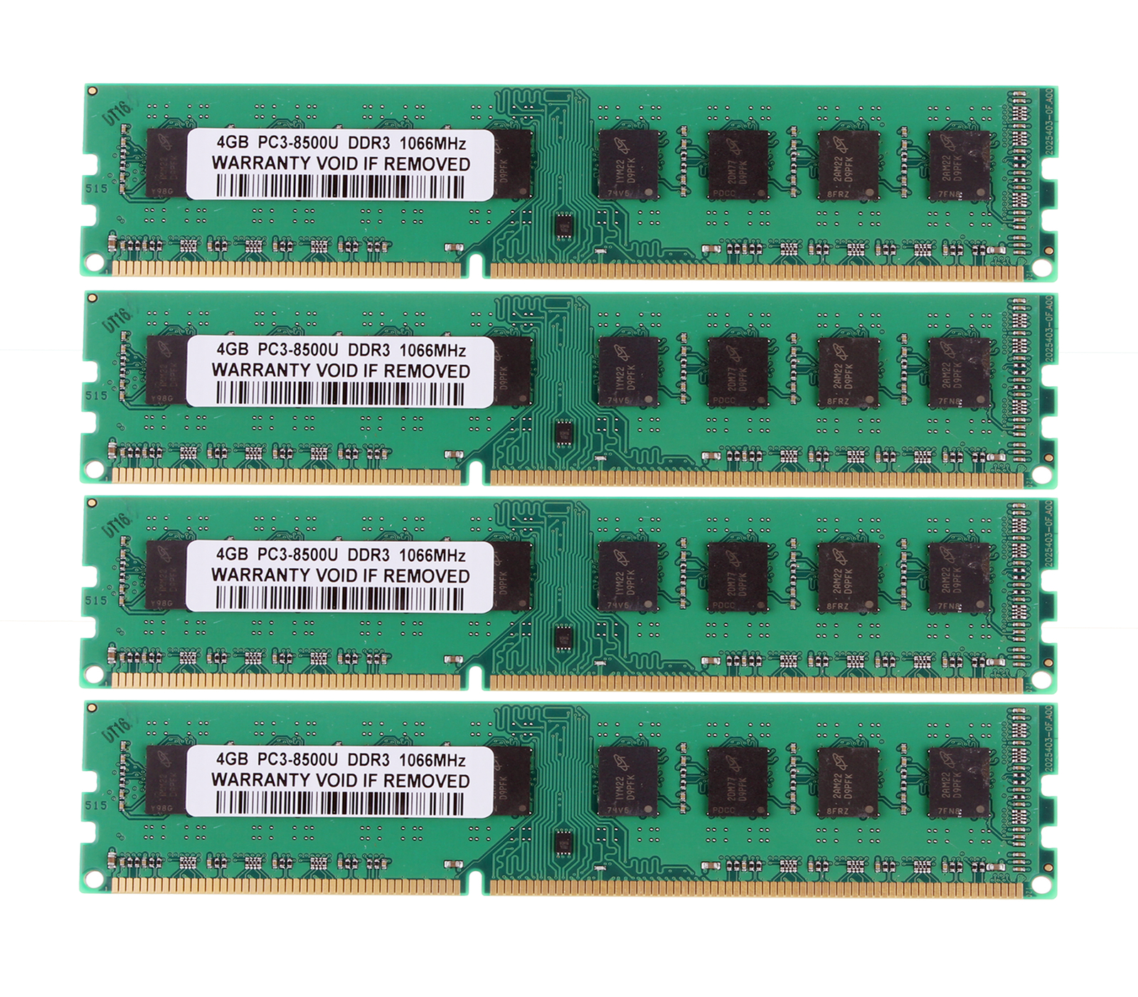 16 GB RAM 4x 4 GB DDR3 1066MHz PC3-8500 240PIN DIMM Desktop Memory Unbuffered