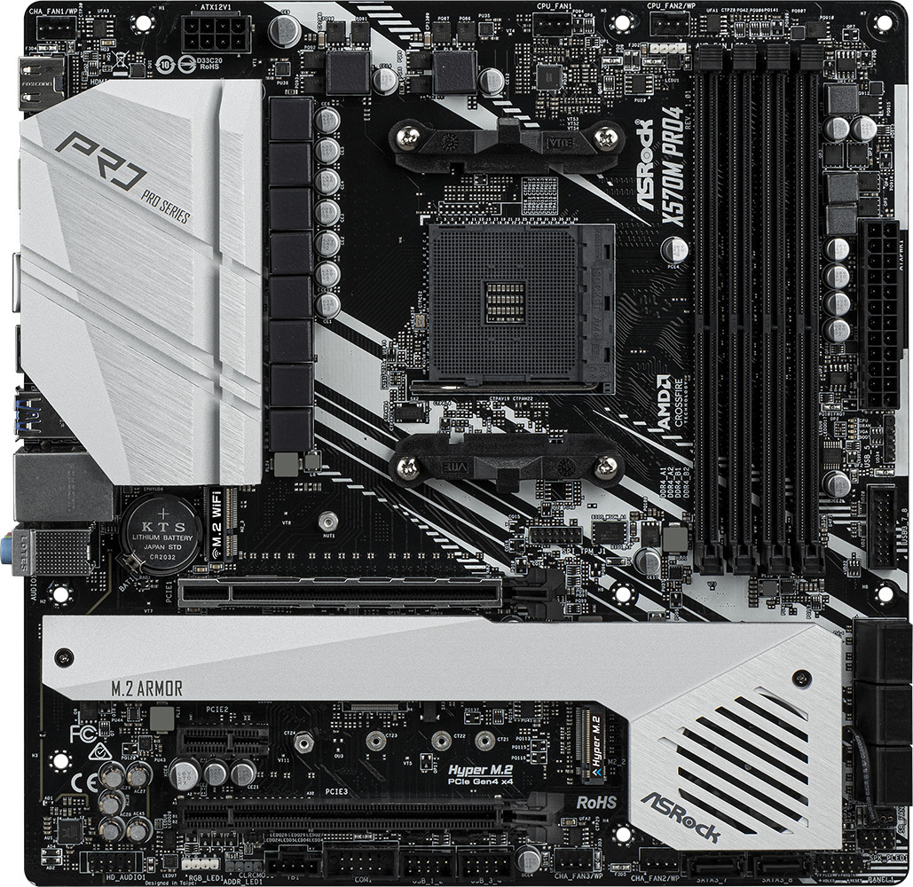 FOR ASROCK X570M Pro4 AMD AM4 DDR4 128GB HDMI Micro ATX Motherboard Test OK