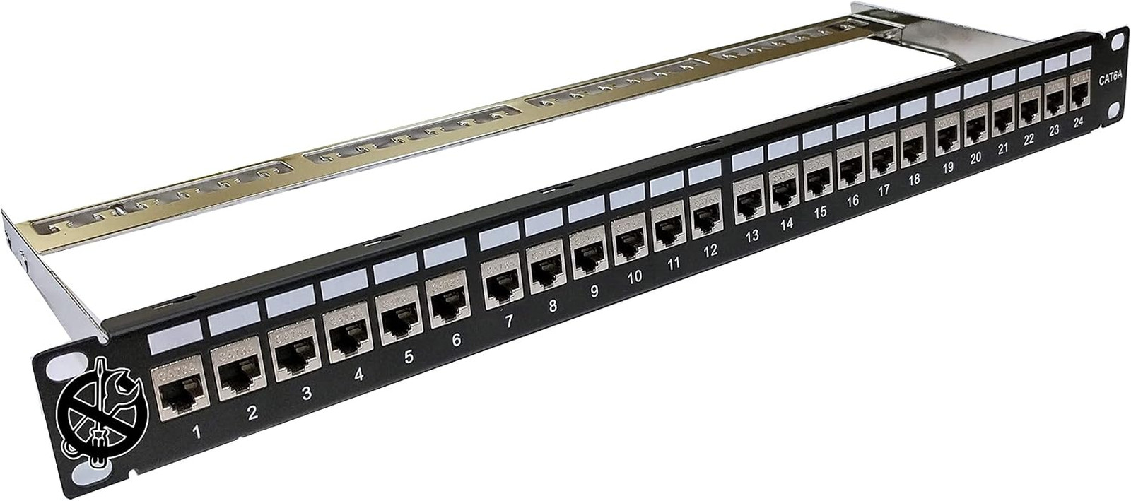 Electriduct 24-Port CAT6A FTP Shielded Patch Panel 1U 19-Inch Wallmount