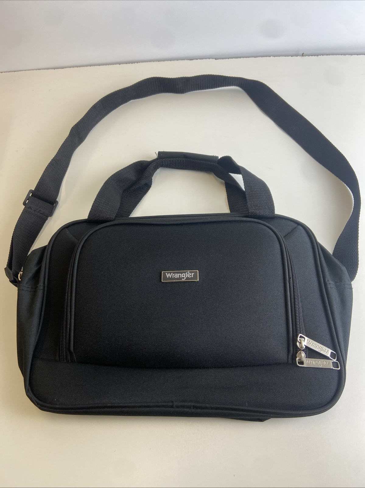 Wrangler Black Messenger Bag Laptop Tablet Tote Case 14"x9"x5"