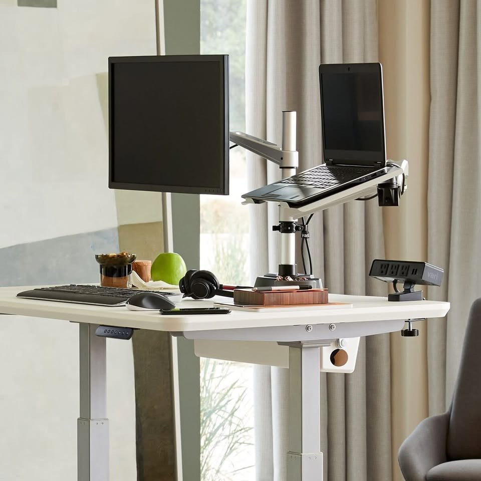 Vari Monitor Arm & Laptop Stand - VESA Compatible Mount with 360 Degree Rotation