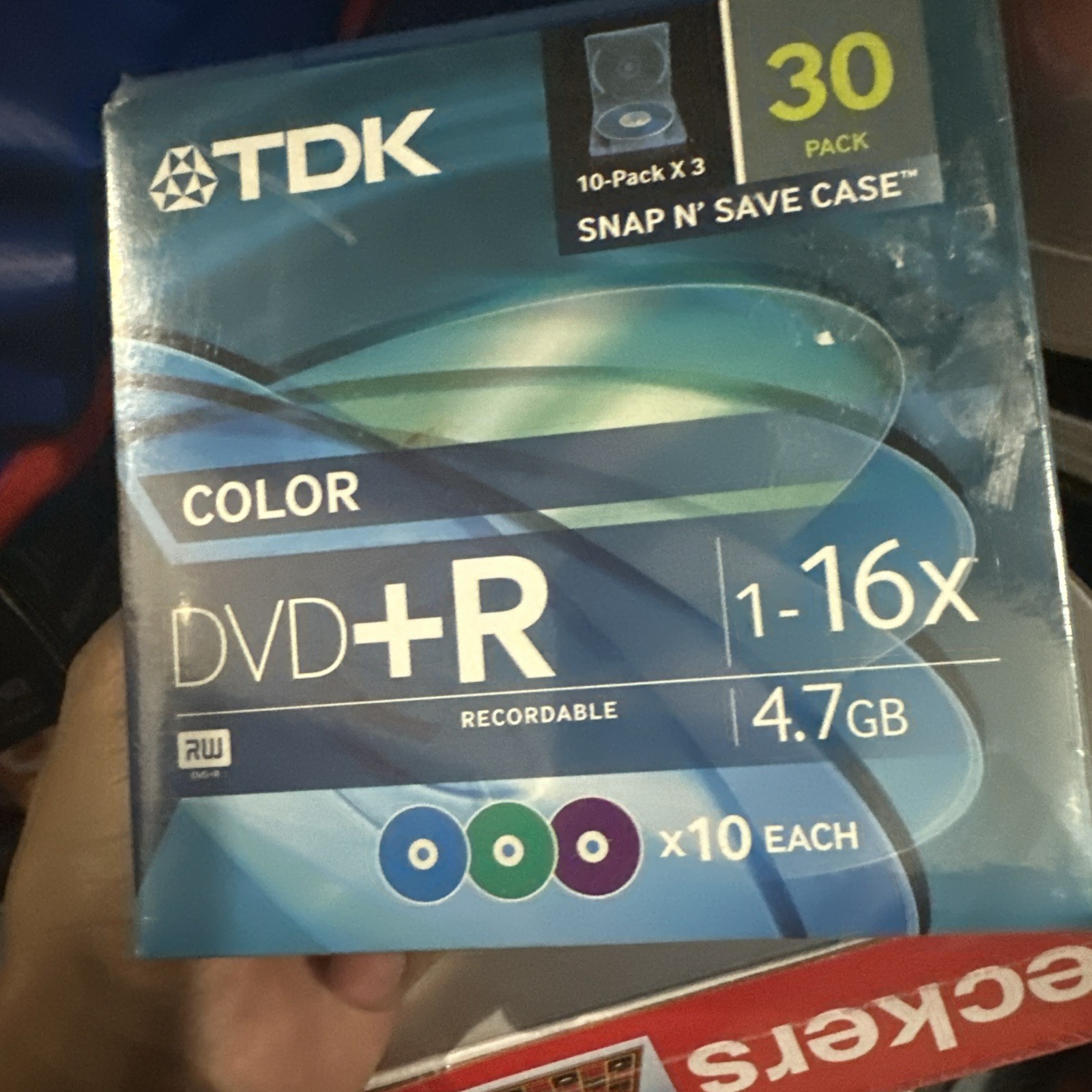 TDK DVD+R 30 Pack 4.7GB 16x Color Blank Media Sealed