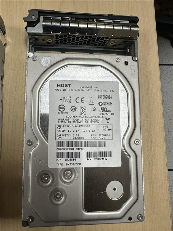 MY58D 0MY58D DELL 3TB 7.2K 6G 64MB Cache 3.5" SAS HDD Hard Drive HUS724030ALS640