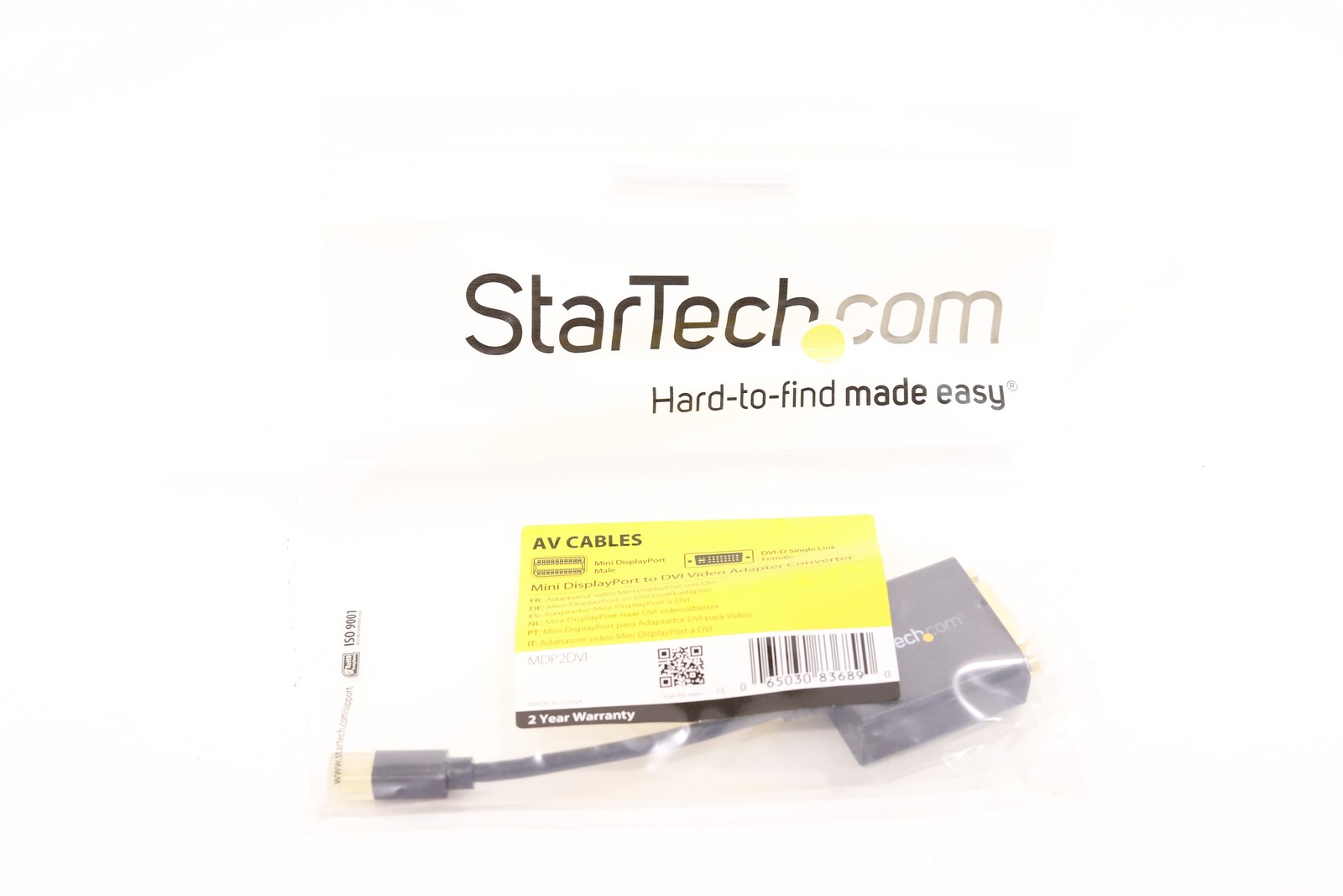 StarTech Mini DisplayPort to DVI Video Adapter Converter P/N: MDP2DVI Brand New