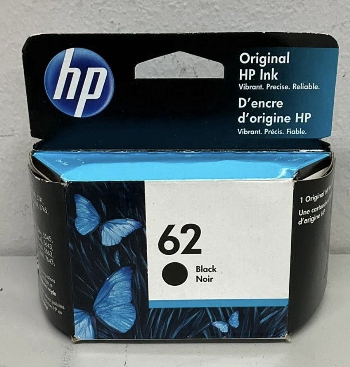 🆕 Genuine HP 62 Black Ink Cartridge ~ 200 pages C2P04AN Original Exp 04/27