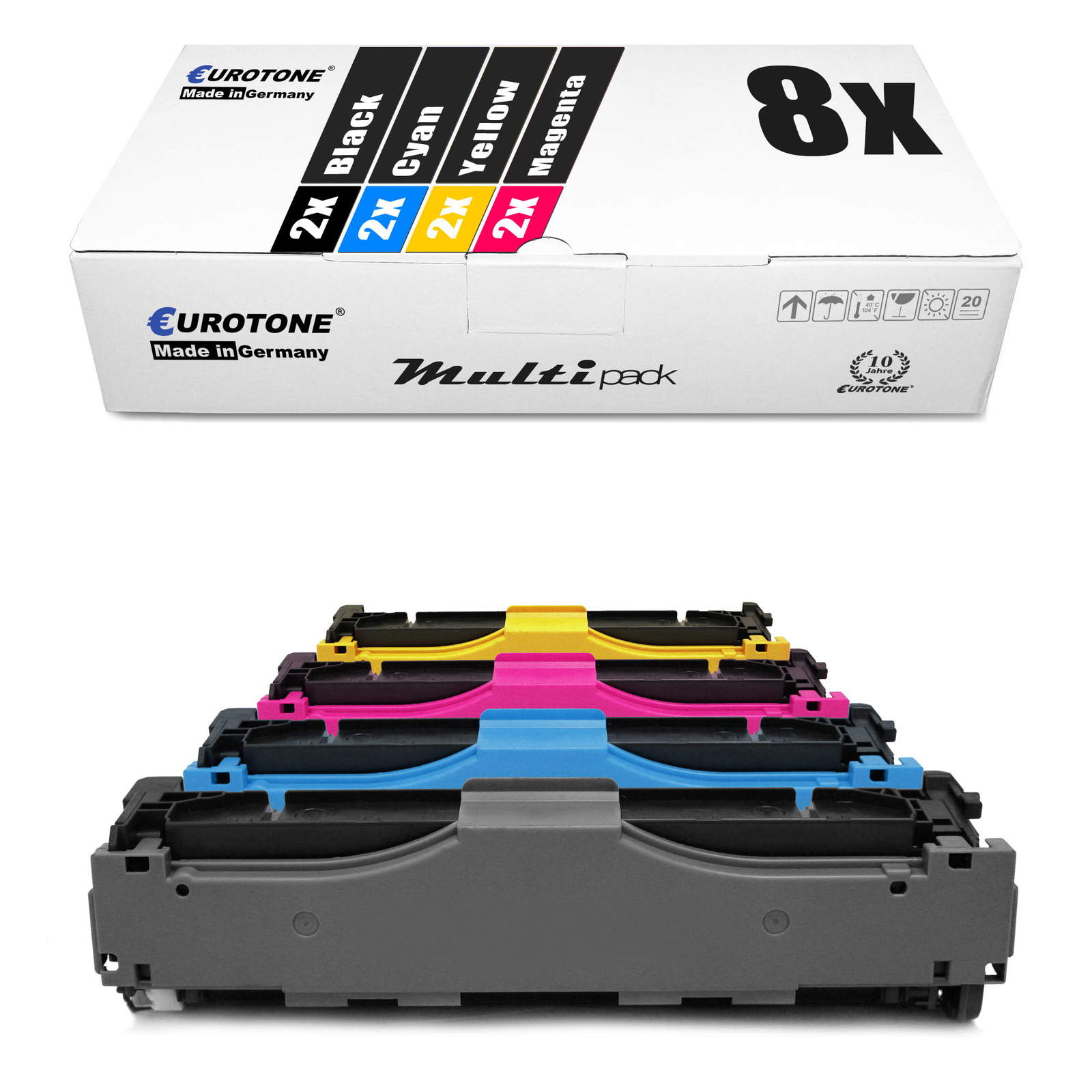 8X Eurotone ECO Cartridge XXL For HP LaserJet Pro 400 Color M-475-DW