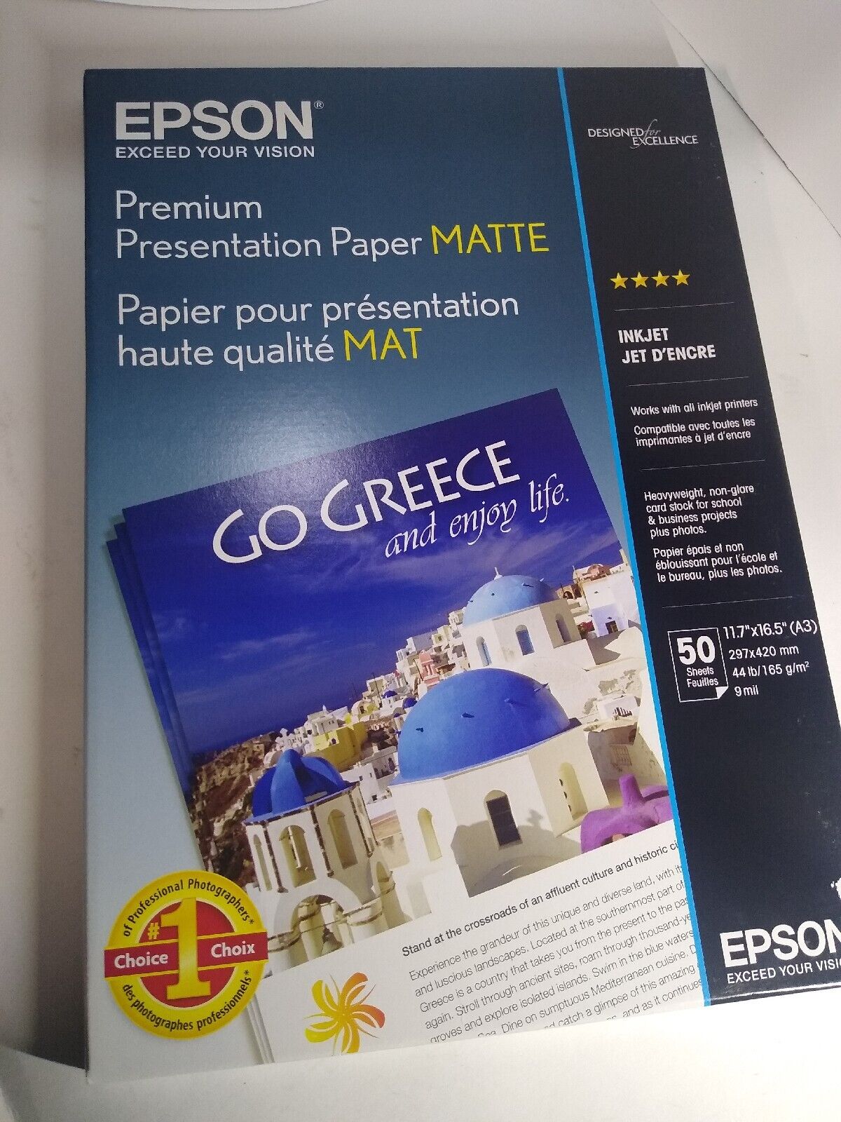 Epson  S041260 Premium Matte Presentation Paper 11.7x16.5,  50 Sheets 