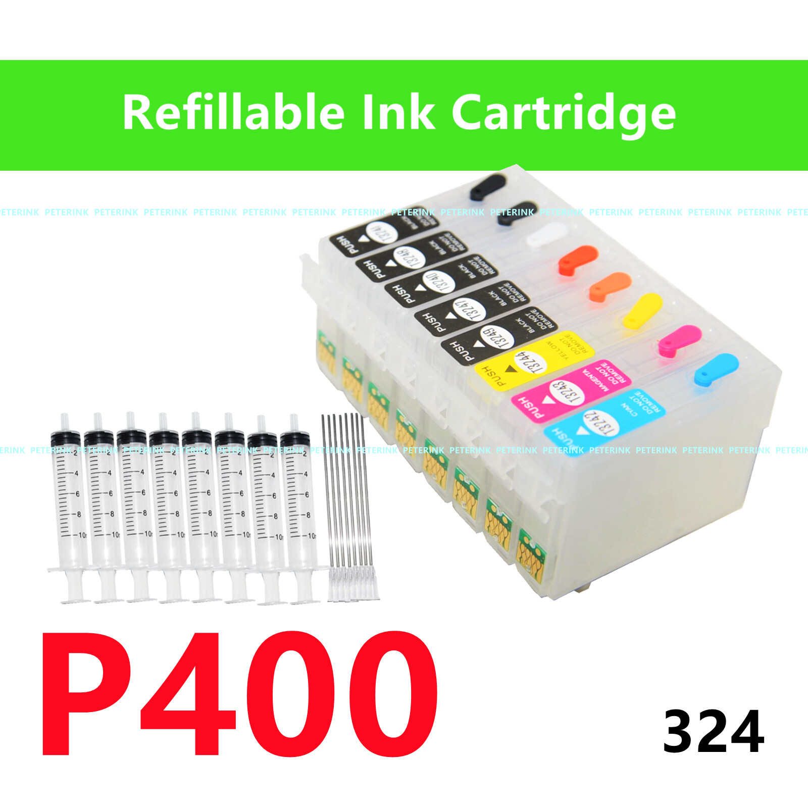 Empty Refillable Ink Cartridge kit for SureColor P400 Printer T324 324