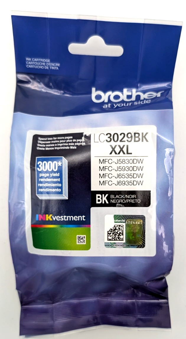 Genuine Brother LC3029XXL black 'INKvestment' inkjet cartridge SEALED