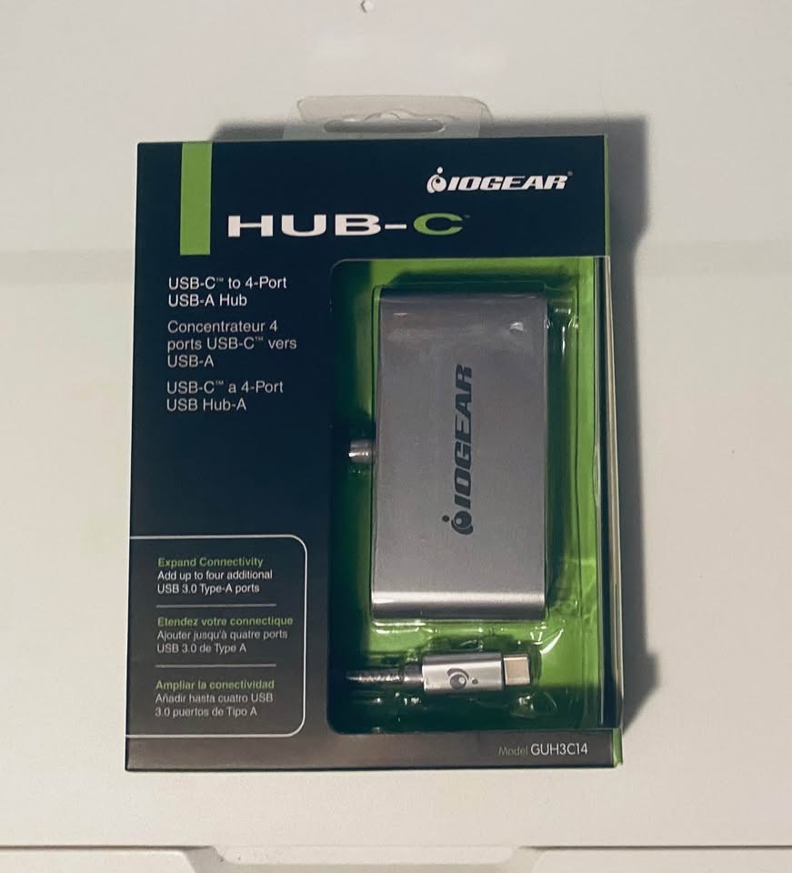 IOGEAR USB-C to 4 Port USB-A Hub with Power Delivery Pass-Thru #GUH3C4PD