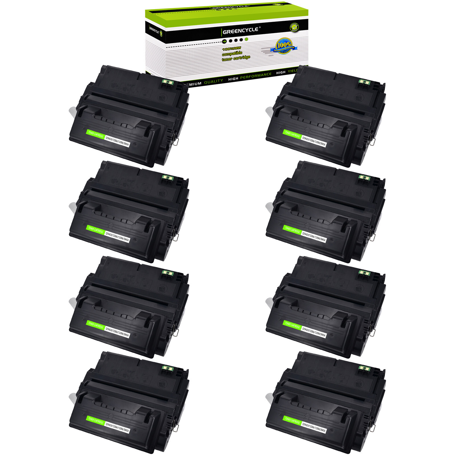 8PK Q1338A BK Toner Cartridge Fits for HP 38A LaserJet 4350 4350n 4350tn 4350dtn