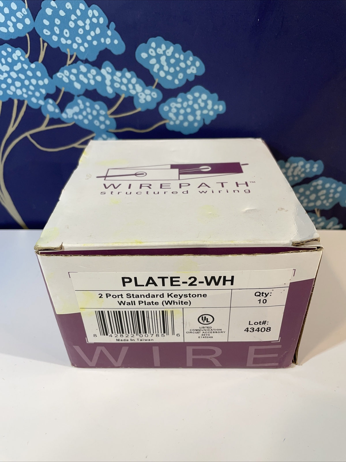 10-PACK Wirepath 2-Port Standard Keystone Wall Plates Plate-2-WH White