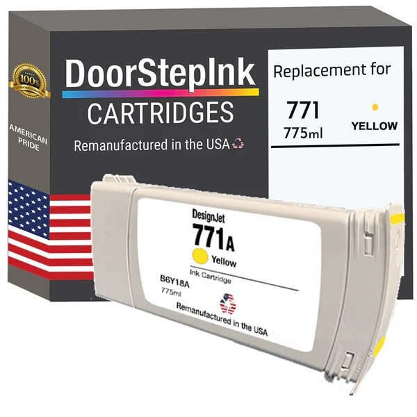 DoorStepInk Compatible Ink Cartridge for HP 771 775mL (B6Y18A) Yellow-USA