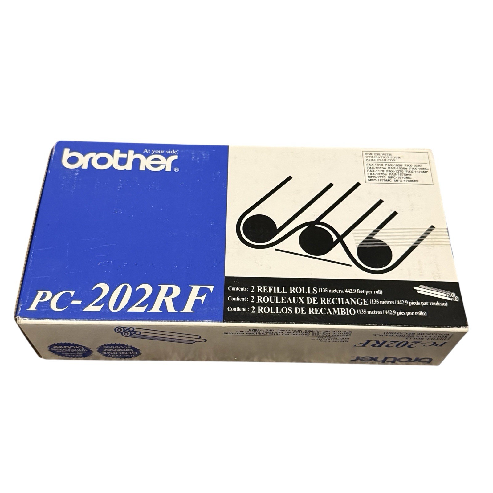 Genuine Brother PC202RF / PC-202RF 2-Pack Thermal Transfer Refill Rolls