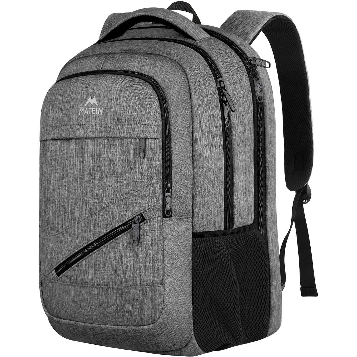 MATEIN Travel Laptop Backpack, 17 Inch TSA Approved Carry On Work Bag Grey