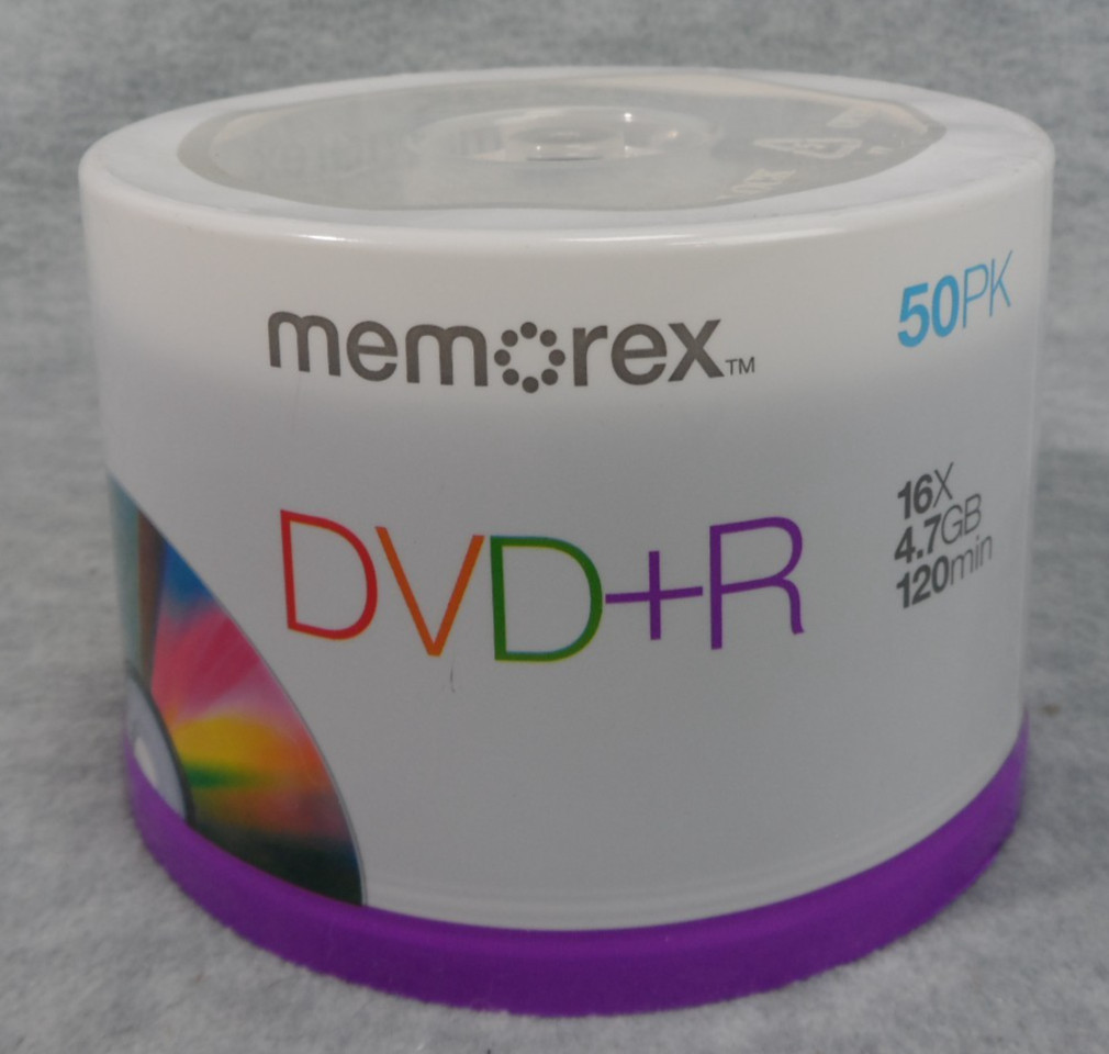 Memorex DVD+R Discs 50 Pack 16X Blank 4.7GB 120 Min Recordable - New/Sealed