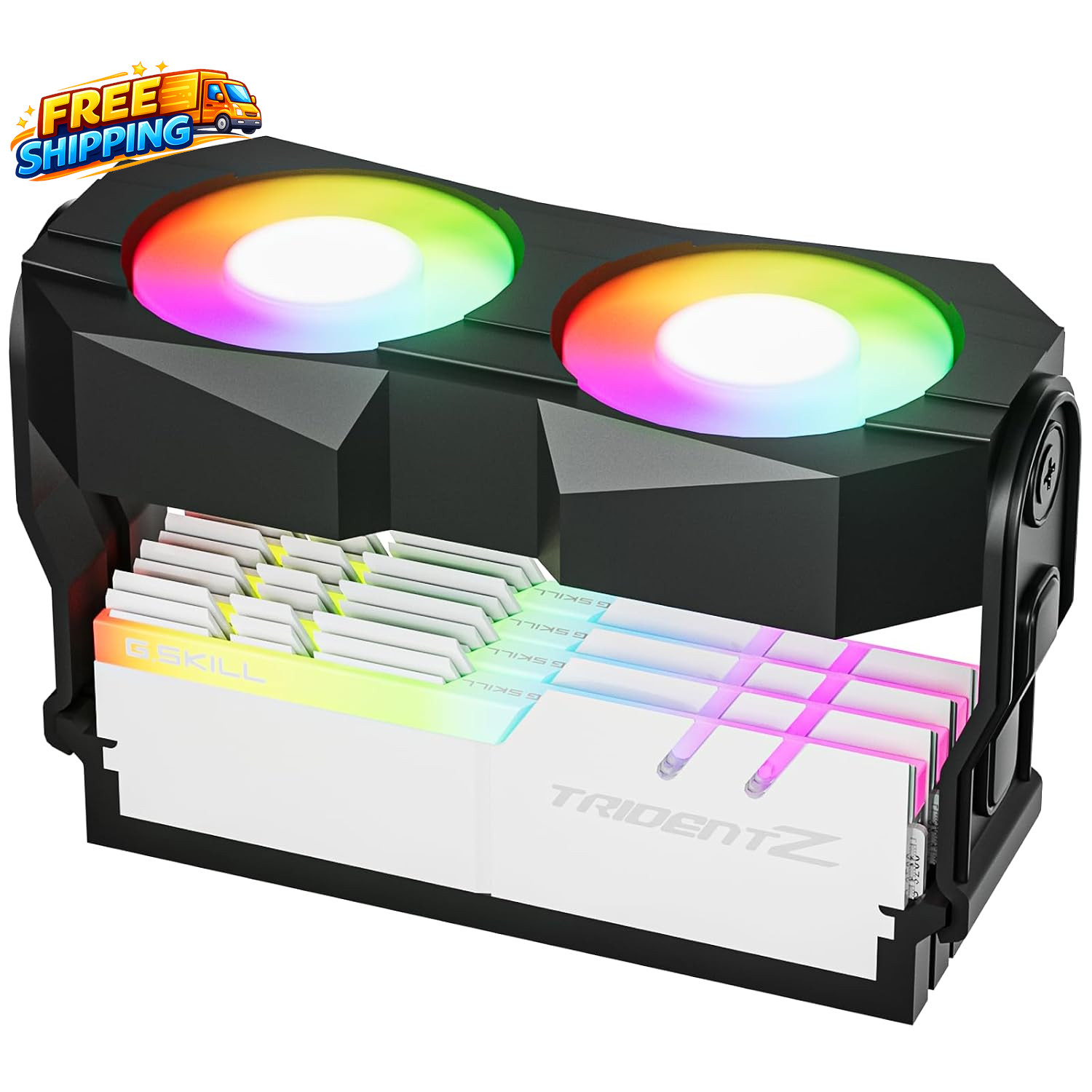 X5 Memory RAM Cooling Fans 5V/3Pin ARGB Light Effect RAM Cooler with Dual 60Mm