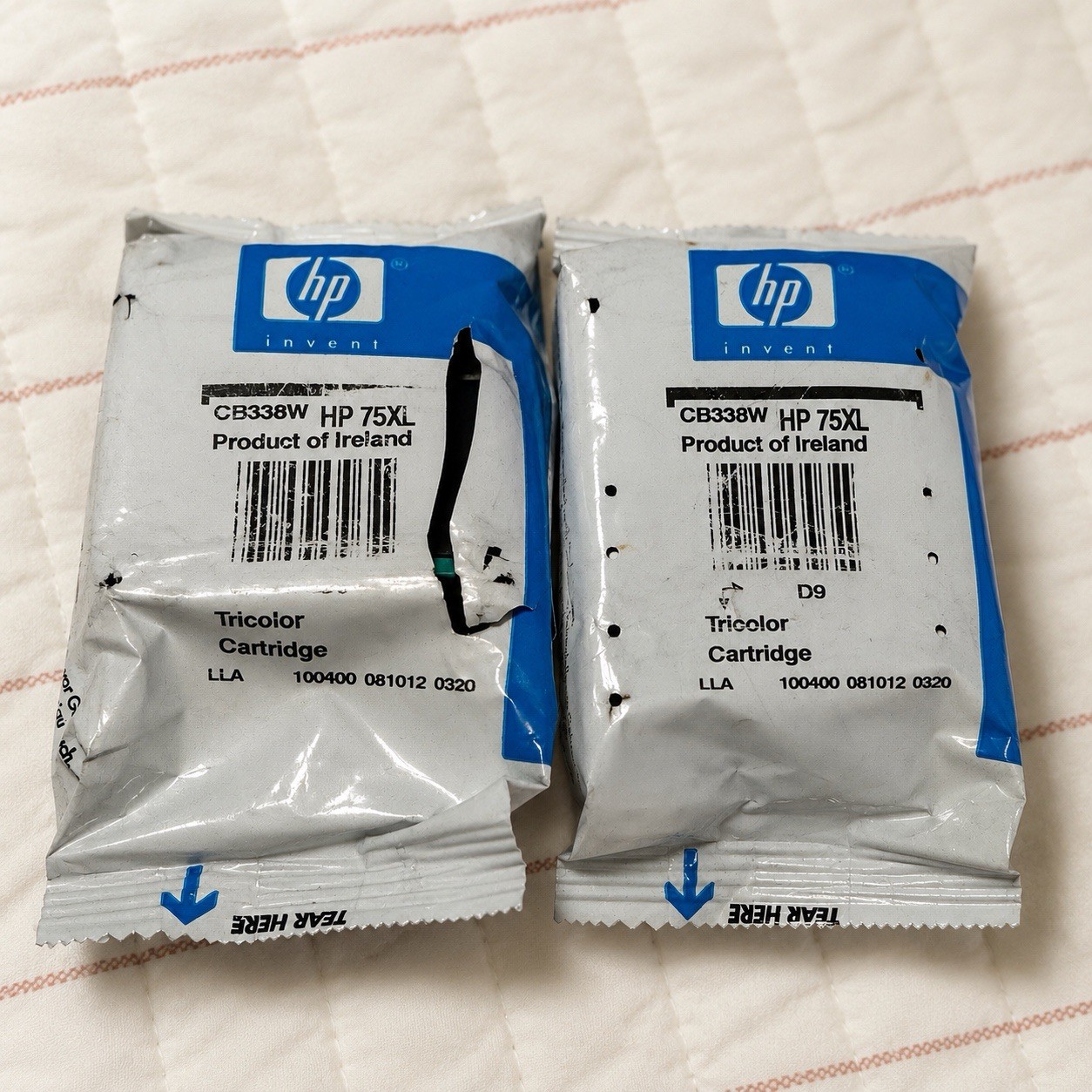 Lot 2 Genuine HP 75XL Tri Color Ink Cartridges CB338W OEM As Is Untested New