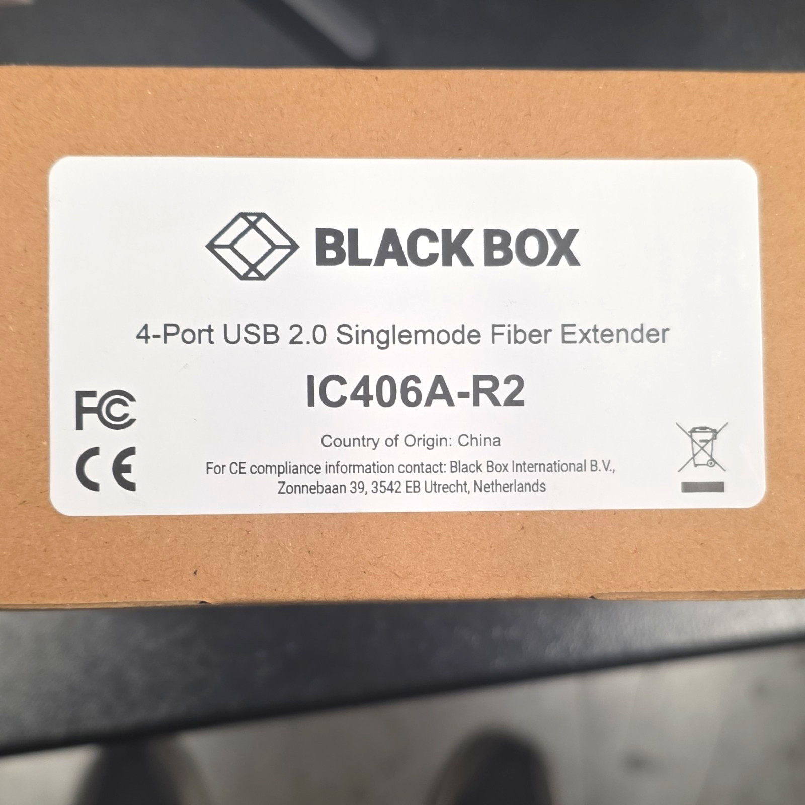 Black Box IC406A-R2 4-Port USB 2.0 Singlemode Fiber Optic Extender