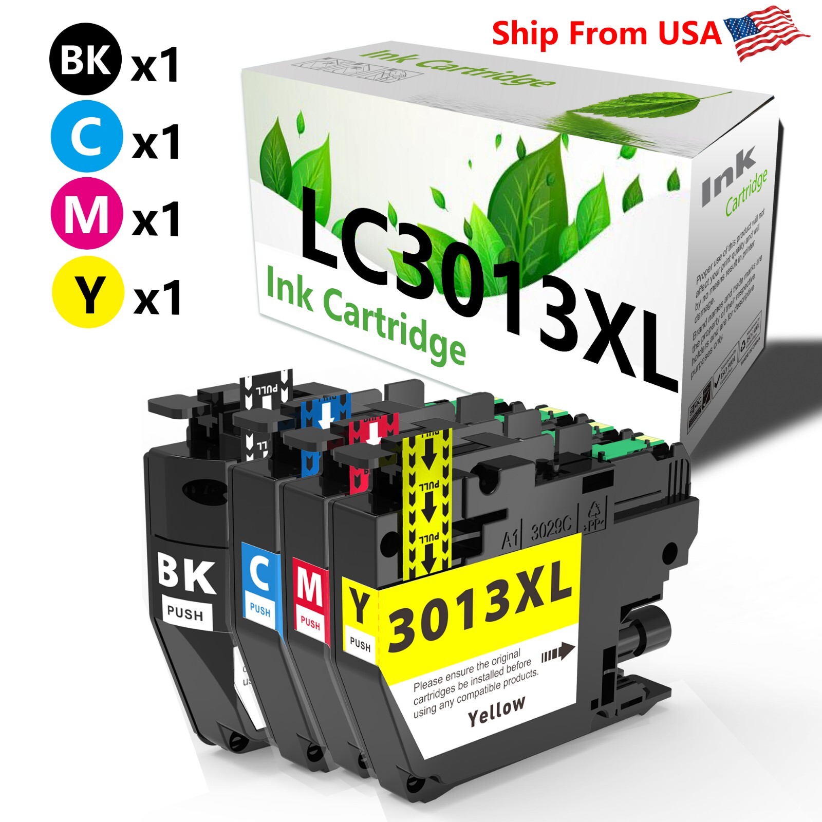 4PK replace for Brother LC3013XL Ink Cartridge LC3013 for MFC-J491DW MFC-J497DW
