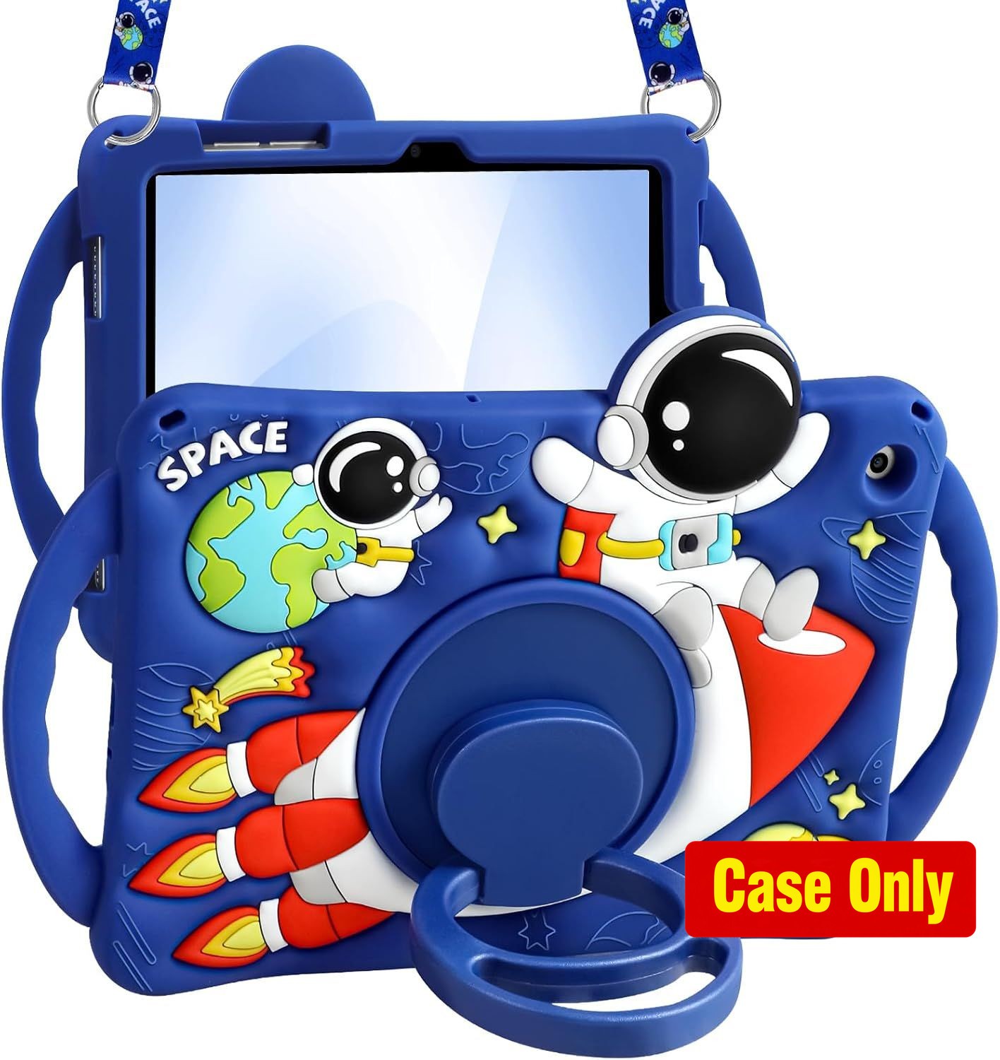 Case for Samsung Galaxy Tab A9 Plus - Cute 3D Astronaut Silicone Case with Strap
