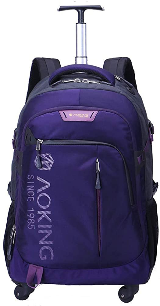 AOKING 20/22″Water Resistant Rolling Wheeled Backpack Laptop 22 inch, Purple 