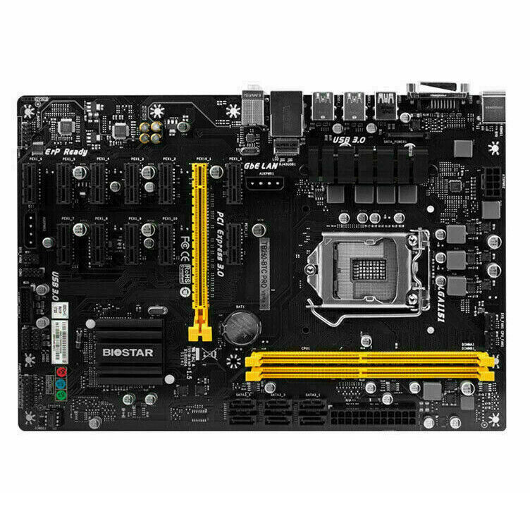 BIOSTAR TB250-BTC PRO 12 PCI-E Mining Motherboard DDR4 LGA 1151 12 GPU HDMI SATA