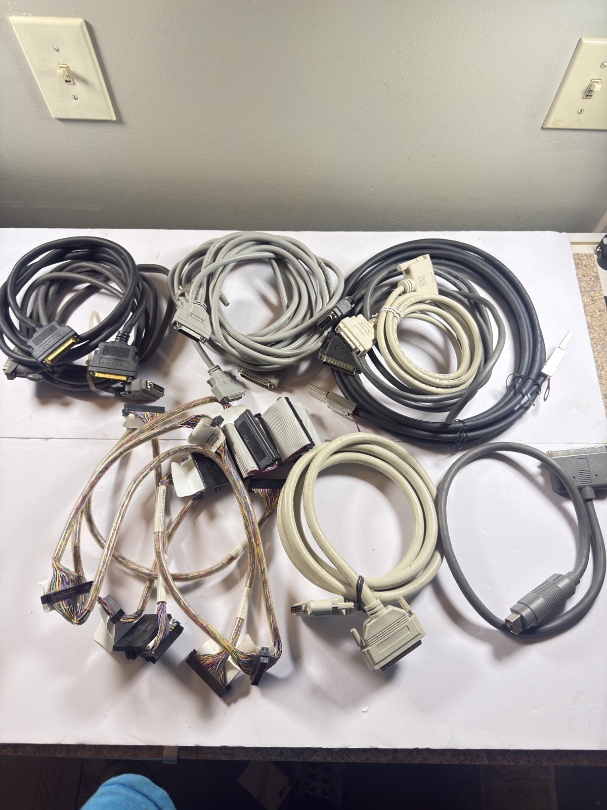 Large Lot Vintage SCSI Cables Bundle - External Internal HD50 DB25 Centronics