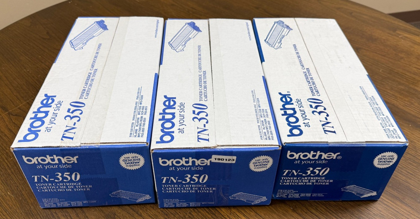 Lot of 3: Brother TN-350 Toner (Brother TN350 Toner) SEALED BOXES