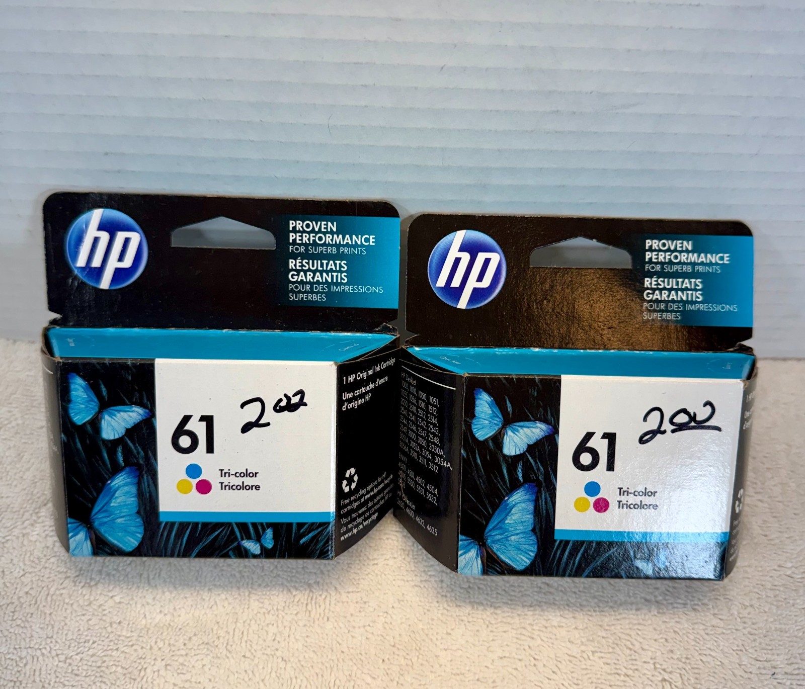 Genuine HP 61 TriColor Ink Cartridge CH562WN Exp Apr 2022 Lot of 2 New Sealed OE