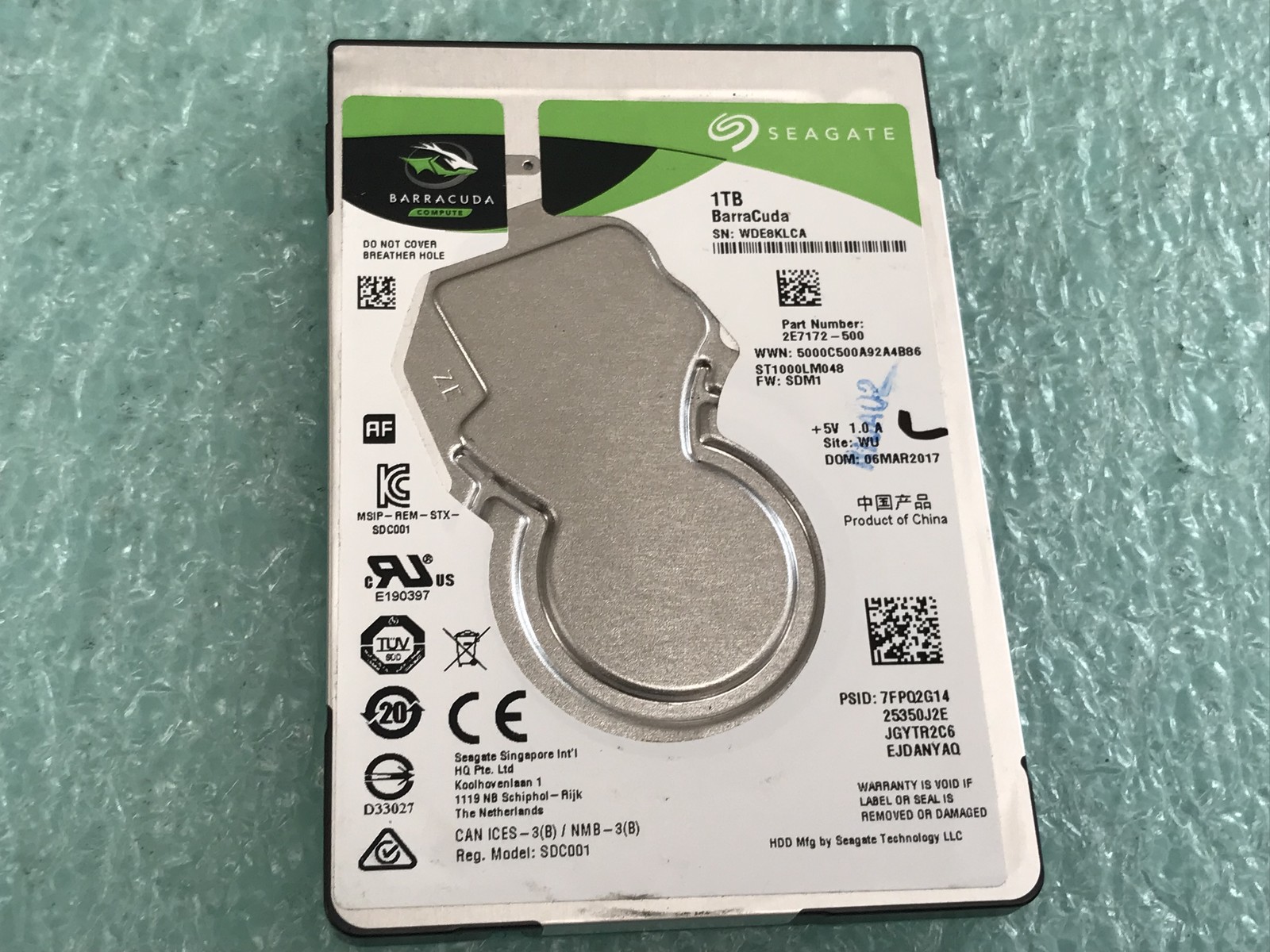 Seagate BarraCuda ST1000LM048 1TB 5400RPM Laptop 2.5" SATA Hard Drive - HD1133A