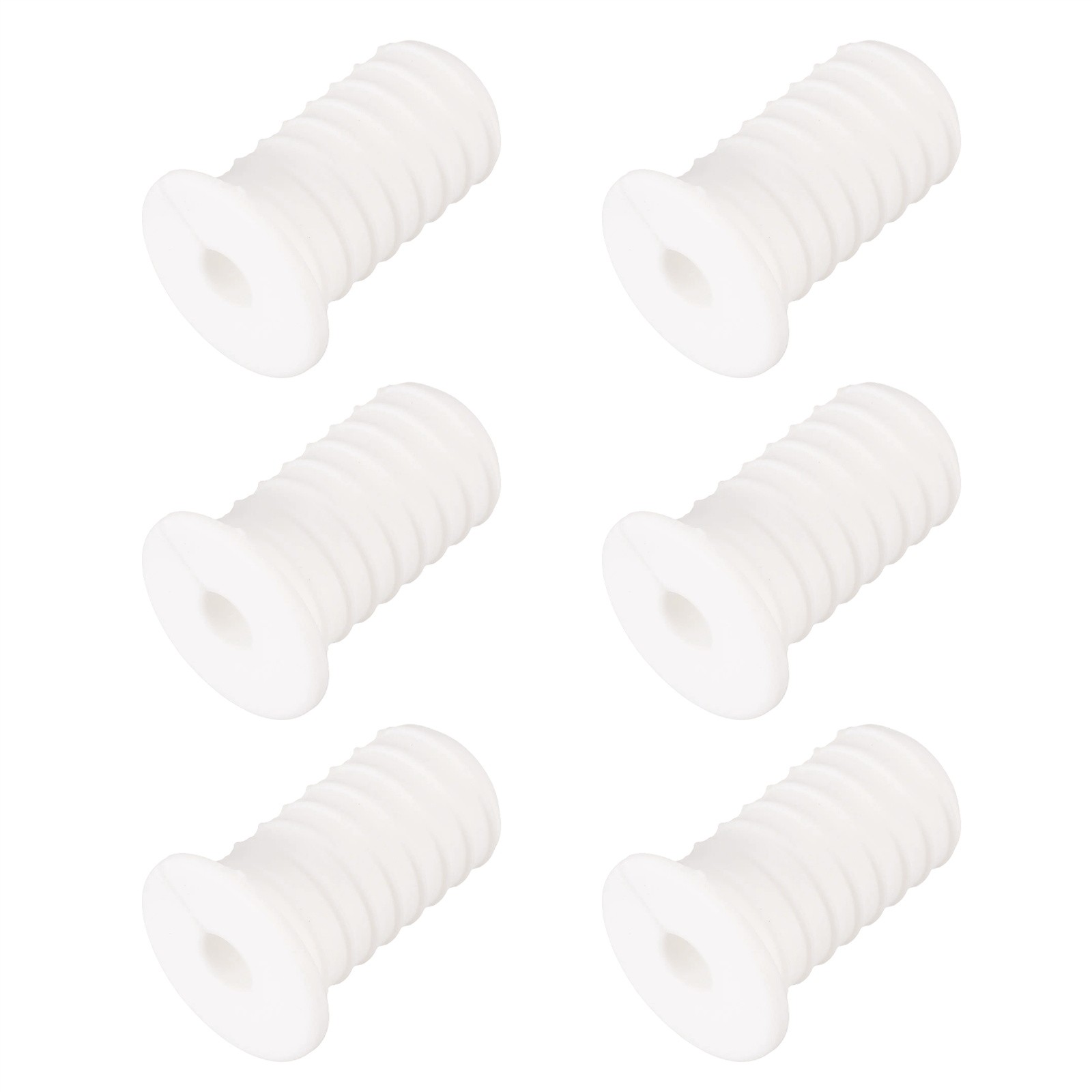 6Pcs Wall Grommets for Cables 3/4" with 7mm Hole White with Thread