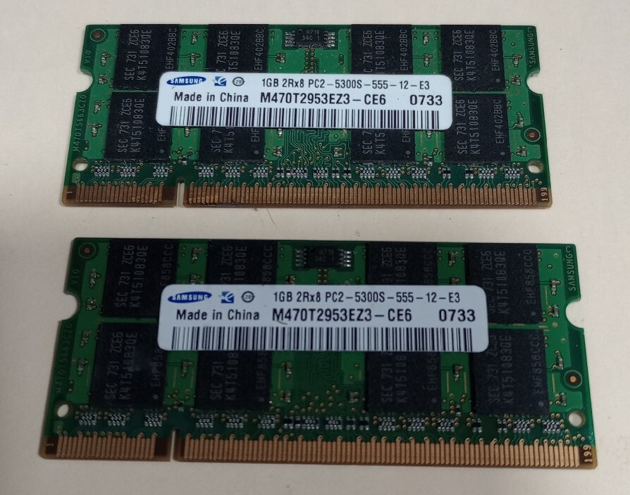 2 Samsung M470T2953 1GB RAM PC2-5300S-555-12-E3 - Tested and working