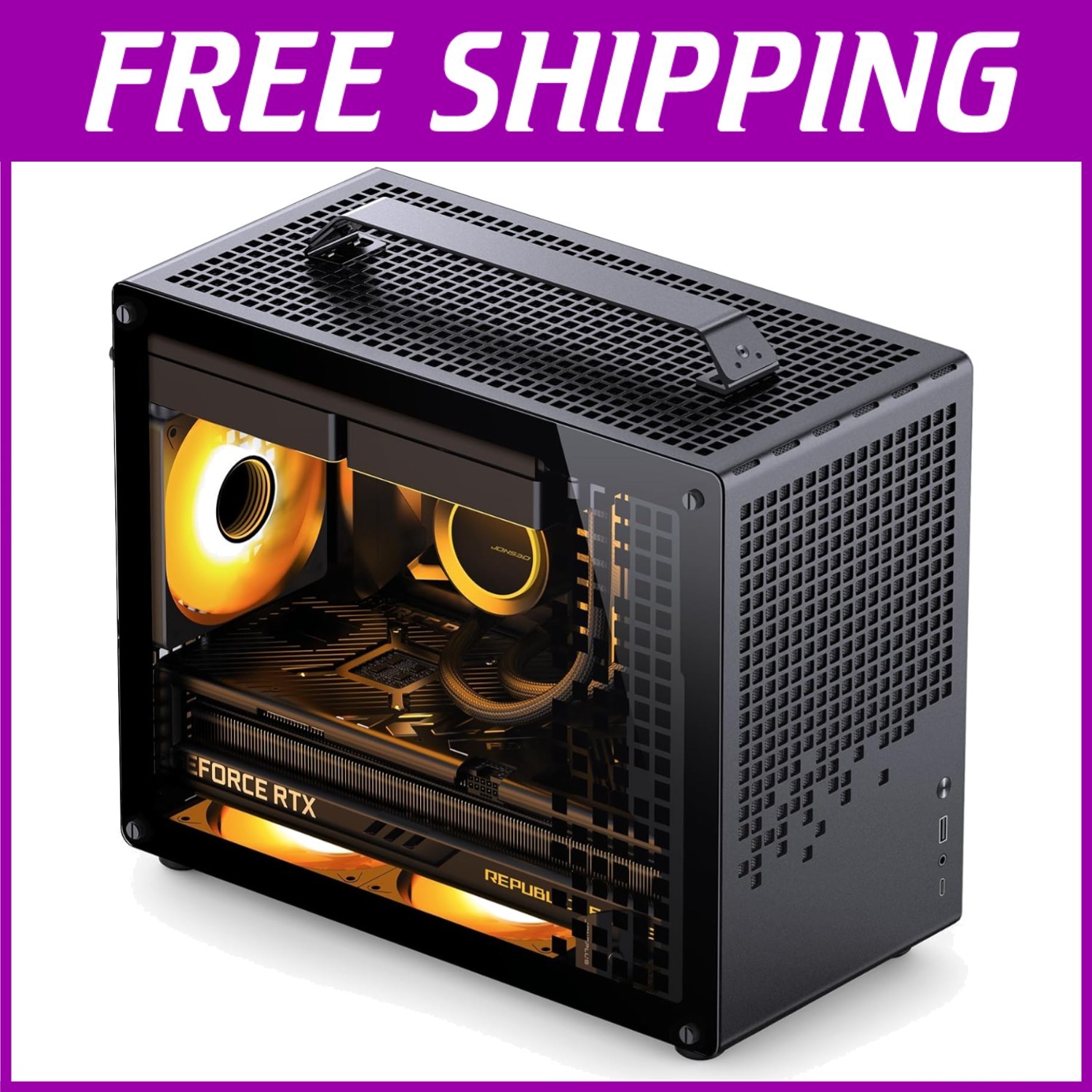 JONSPLUS Z20 Mini Micro-ATX PC Case with Carrying Handle`/