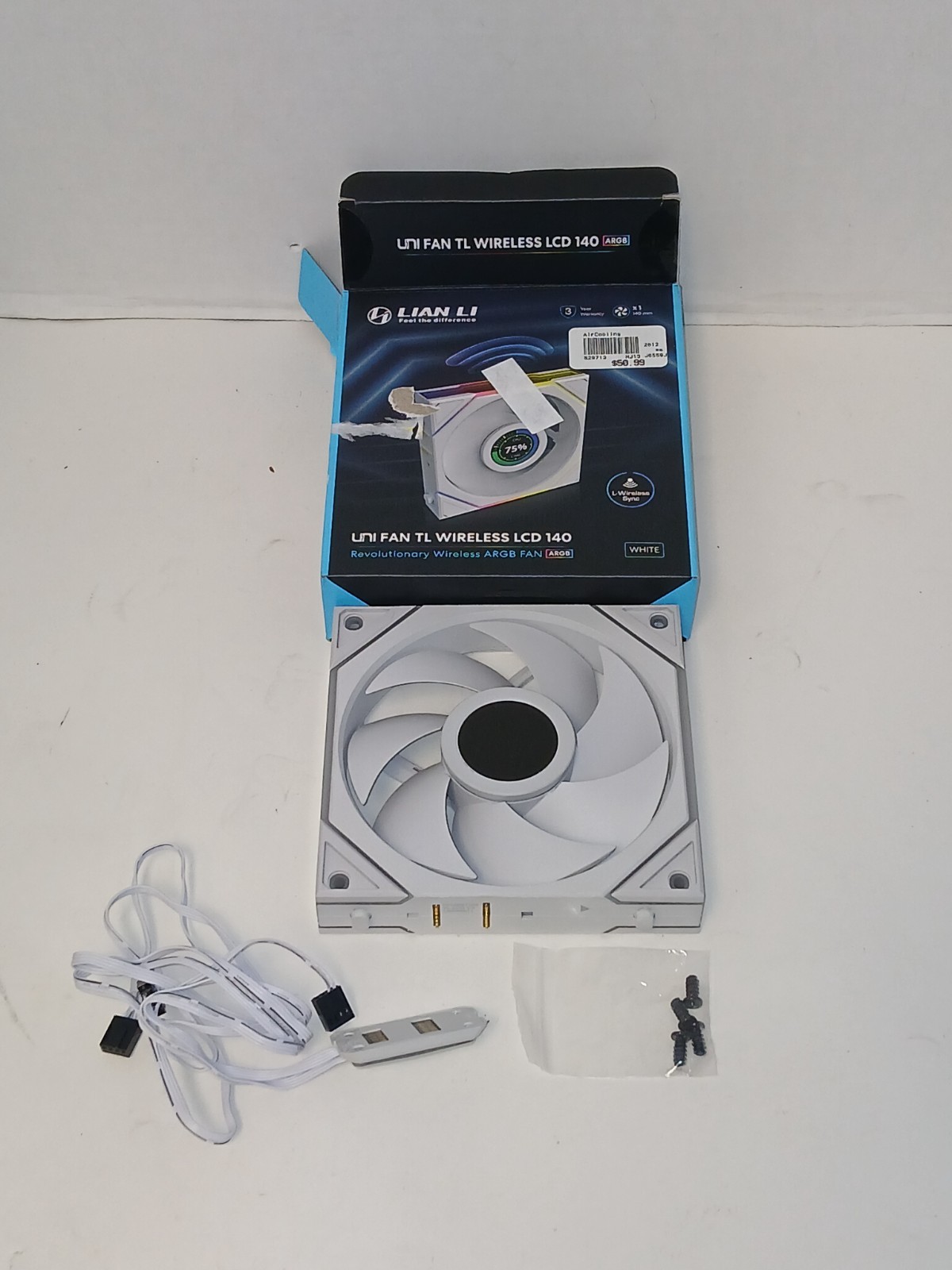 Untested Lian Li TL Wireless 140 LCD  - White - COMPLETE