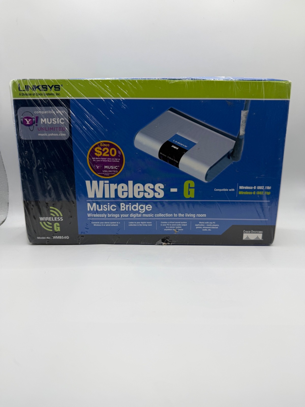 Cisco-Linksys WMB54G Wireless-G Music Bridge Adapter Router NEW SEALED RETAILBOX
