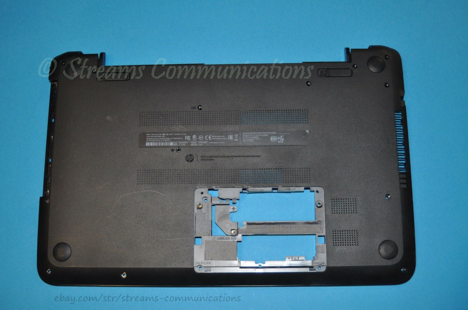 HP 15-F Series 15-F233WM Laptop Bottom Case / Base Enclosure + Stereo Speakers