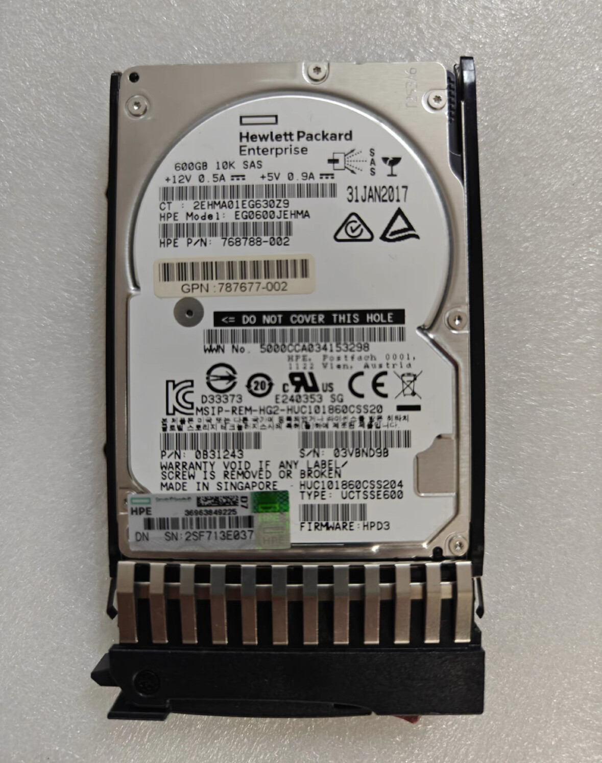 FOR HP J9F46A 787646-001 MSA 600GB 10K 12Gb SAS SFF 2.5 DP ENT Server Hard Drive
