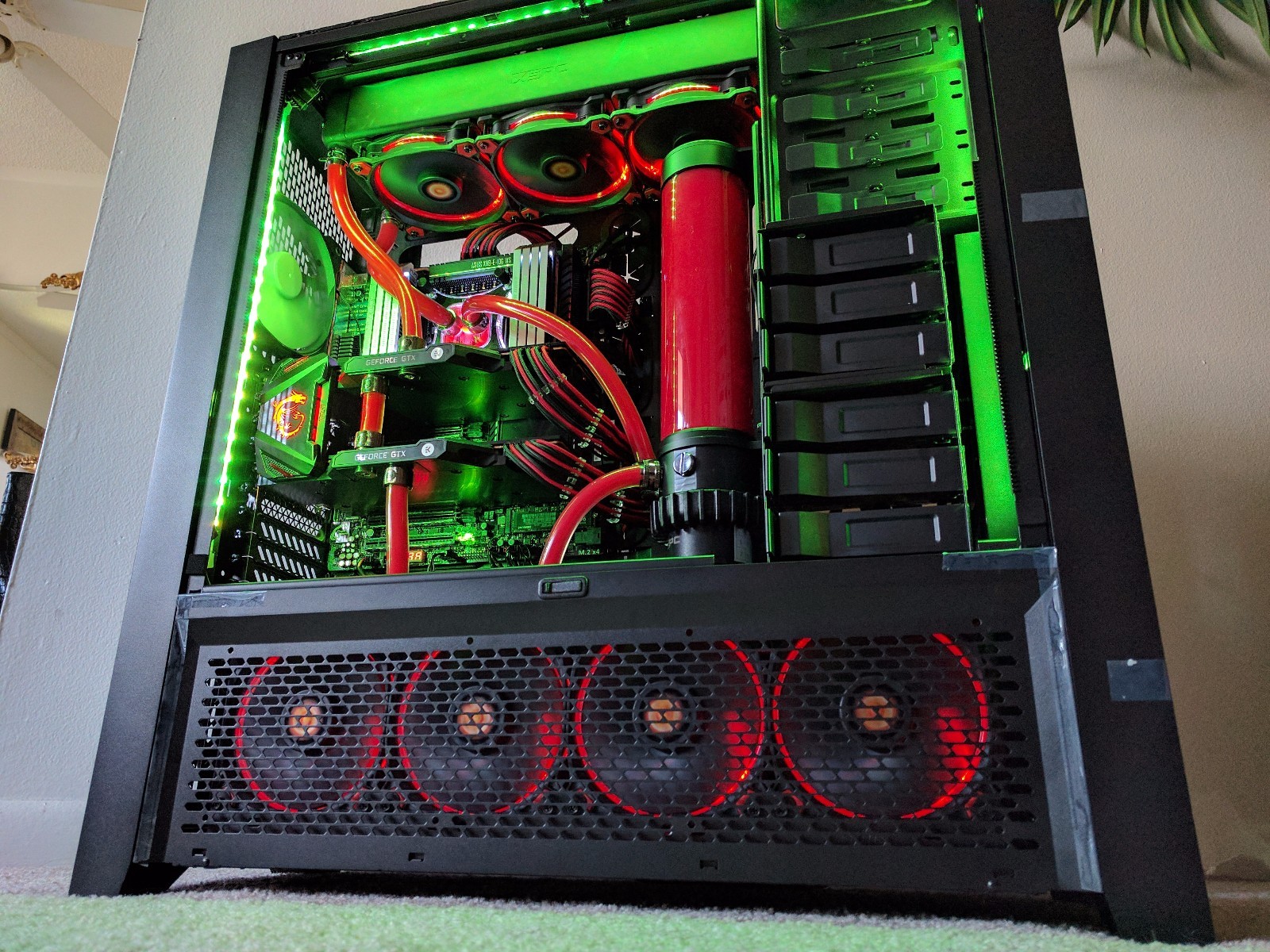 EXTREME Custom Liquid Cooled Computer - i9 7900x 10-Core 64GB- DUAL Titan V